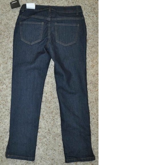 *Skinny Jeans Adam Levine Blue size 3/4 Zip Legs Ankle Denim Stretch Flat Front - Picture 4 of 4